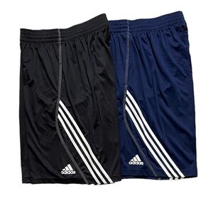 2 Pair Adidas Shorts Navy Blue Black Basketball M Medium
